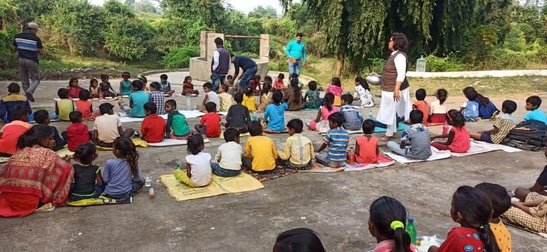 Children learning together in a community setting